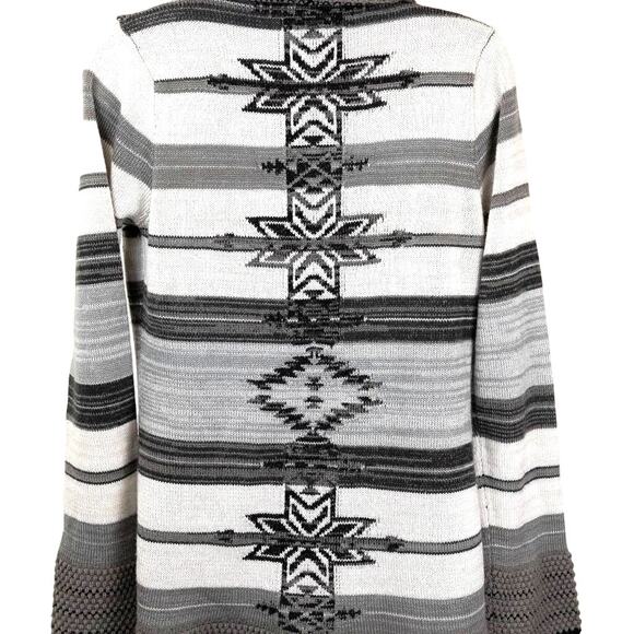 BCBGMaxazria Gray White Open Front Cardigan, Medium - Picture 5 of 7